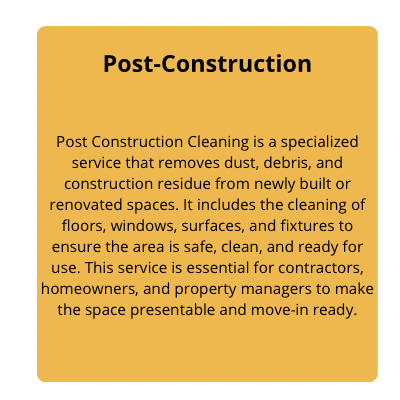 Post Construction Cleaning Services description